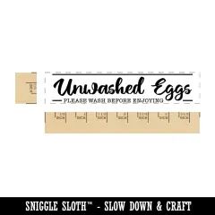 Unwashed Eggs Wash Before Enjoying Rectangle Rubber Stamp for Stamping Crafting