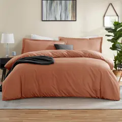 Nestl Double Brushed Microfiber Duvet Cover Set Rust