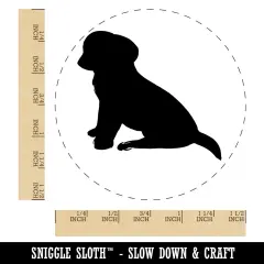 Puppy Dog Sitting Solid Self-Inking Rubber Stamp for Stamping Crafting Planners Blue