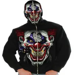 Adult Men's Hi Ya Roy Evil Clown Black Hoodie Sweatshirt