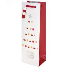 Christmas Gift Bag Single Bottle Wine Bag - Pack of 10