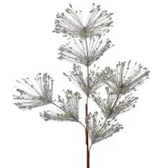 30" Champagne Sequin Tip Glitter Pine Spray &ndash; Sparkling Christmas Floral Pick