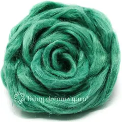 Hemp - Beautifully Dyed Vivid Colors, Combed Top Roving for Spinning, Blending, Felting, Weaving. Mint