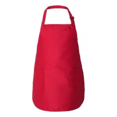 Q-Tees&reg; Full-Length Apron with Pockets Red