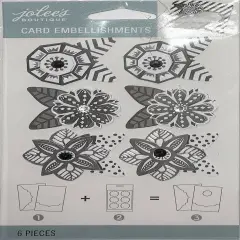 Jolee's Boutique Neutral Flowers Card Embellishments