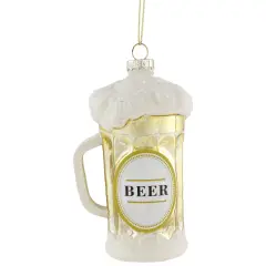 Northlight 4.5" Frosty Beer Mug Glass Christmas Ornament Gold