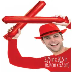 2 Cheerleader Team School Spirit Rally Red Inflatable Colored Spirit Sticks