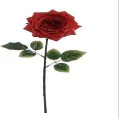 12-Pack: Open Rose Stem with Lifelike Silk Foliage, Floral Home by Artificial Flowers Red