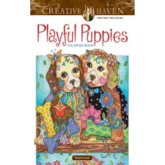 Creative Haven: Playful Puppies Coloring Book-Softcover