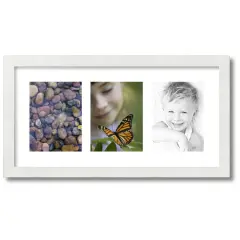 ArtToFrames Collage Photo Picture Frame with 3 - 6x8 inch Openings, Framed in White with Over 62 Mat Color Options and Plexi Glass (CSM-3966-782)