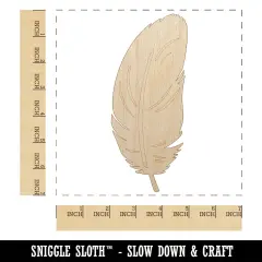 Stout Bird Feather Unfinished Wood Shape Piece Cutout for DIY Craft Projects