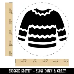 Winter Sweater Self-Inking Rubber Stamp Ink Stamper for Stamping Crafting Planners Black