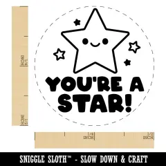You're A Star Teacher Student Self-Inking Rubber Stamp Ink Stamper for Stamping Crafting Planners Orange