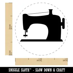Sewing Machine Silhouette Self-Inking Rubber Stamp for Stamping Crafting Planners Fuchsia