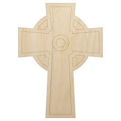 Celtic Cross Simple Outline Unfinished Wood Shape Piece Cutout for DIY Craft Projects