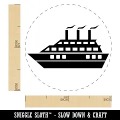 Vacation Cruise Ship Boat Self-Inking Rubber Stamp for Stamping Crafting Planners Red