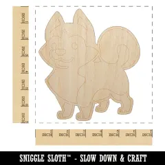 Siberian Husky Standing Dog Unfinished Wood Shape Piece Cutout for DIY Craft Projects