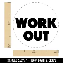 Work Out Bold Text Gym Exercise Self-Inking Rubber Stamp for Stamping Crafting Planners Orange