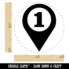 Map Location 1 Marker Self-Inking Rubber Stamp for Stamping Crafting Planners Fuchsia