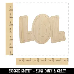 LOL Laughing Fun Text Unfinished Wood Shape Piece Cutout for DIY Craft Projects