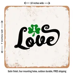 DECORATIVE METAL SIGN - I Love - Vintage Rusty Look