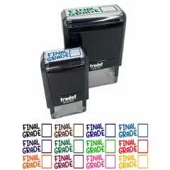 Final Grade Teacher Student School Self-Inking Rubber Stamp Ink Stamper Brown