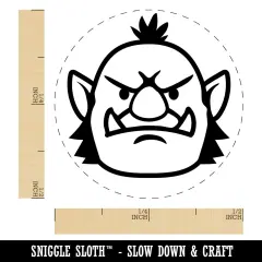 Orc Male Character Face Self-Inking Rubber Stamp for Stamping Crafting Planners Brown