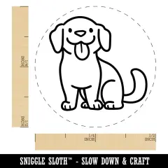 Labrador Retriever Sitting with Tongue Out Dog Self-Inking Rubber Stamp for Stamping Crafting Planners Purple