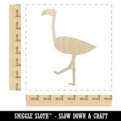 Flamingo Bird Solid Unfinished Wood Shape Piece Cutout for DIY Craft Projects