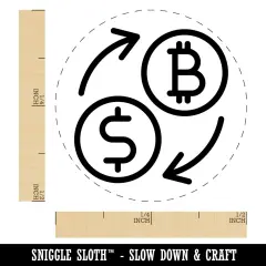 Money Exchange Bitcoin to USD Dollar Self-Inking Rubber Stamp for Stamping Crafting Planners Orange
