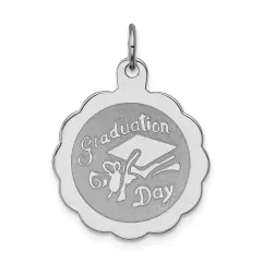 Sterling Silver Graduation Day Disc Charm Pendant Jewerly 27mm x 20mm