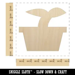 Plant Sprout Gardening Solid Unfinished Wood Shape Piece Cutout for DIY Craft Projects