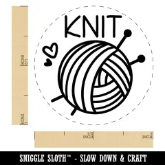 Ball Of Yarn Knit Knitting Self-Inking Rubber Stamp for Stamping Crafting Planners Red