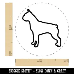 Boston Terrier Dog Outline Self-Inking Rubber Stamp for Stamping Crafting Planners Pink