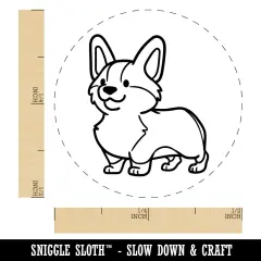 Pembroke Welsh Corgi Standing Dog Self-Inking Rubber Stamp for Stamping Crafting Planners Red