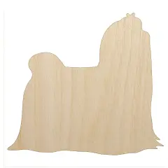 Maltese Dog Solid Unfinished Wood Shape Piece Cutout for DIY Craft Projects