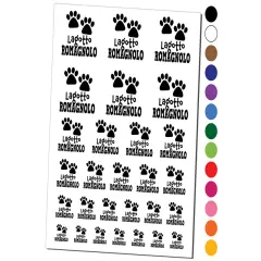 Lagotto Romagnolo Dog Paw Prints Fun Text Temporary Tattoo Water Resistant Fake Body Art Set Collection Yellow
