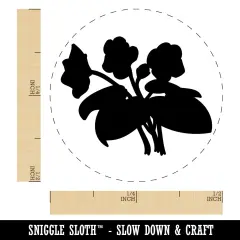 Violets Flowers Solid Self-Inking Rubber Stamp for Stamping Crafting Planners Brown
