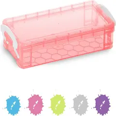 Enday Stackable Plastic Pencil Case Red