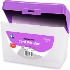 Enday Multi-Purpose 3" X 5" Card File Box Purple
