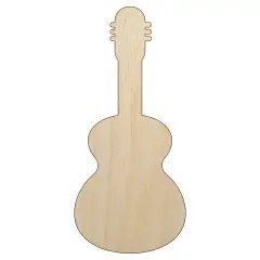 Guitar Solid Unfinished Wood Shape Piece Cutout for DIY Craft Projects