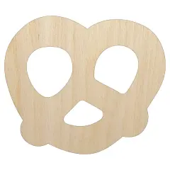 German Pretzel Solid Unfinished Wood Shape Piece Cutout for DIY Craft Projects