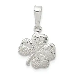 Sterling Silver 4 Leaf Clover Charm Good Luck Jewelry 24mm x 14mm