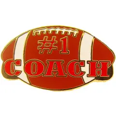 #1 Coach Football Pin 1"