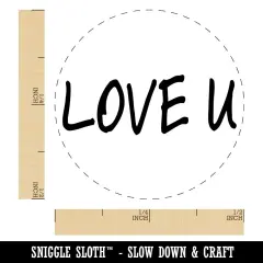 Love U You Text Self-Inking Rubber Stamp for Stamping Crafting Planners UV
