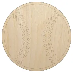Baseball Softball Unfinished Wood Shape Piece Cutout for DIY Craft Projects