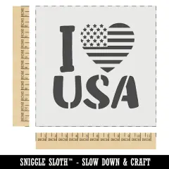 I Heart Flag USA Patriotic Fourth of July Wall Cookie DIY Craft Reusable Stencil