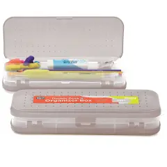 Enday 8" Bright Color Double Desk Organizer Box Gray