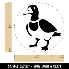 Standing Mallard Duck Self-Inking Rubber Stamp Ink Stamper for Stamping Crafting Planners Purple