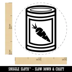 Can of Carrots Vegetable Self-Inking Rubber Stamp for Stamping Crafting Planners Black